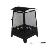 84cm Steel Outdoor Fire Pit Fireplace Heater Brazier with Rain Cover